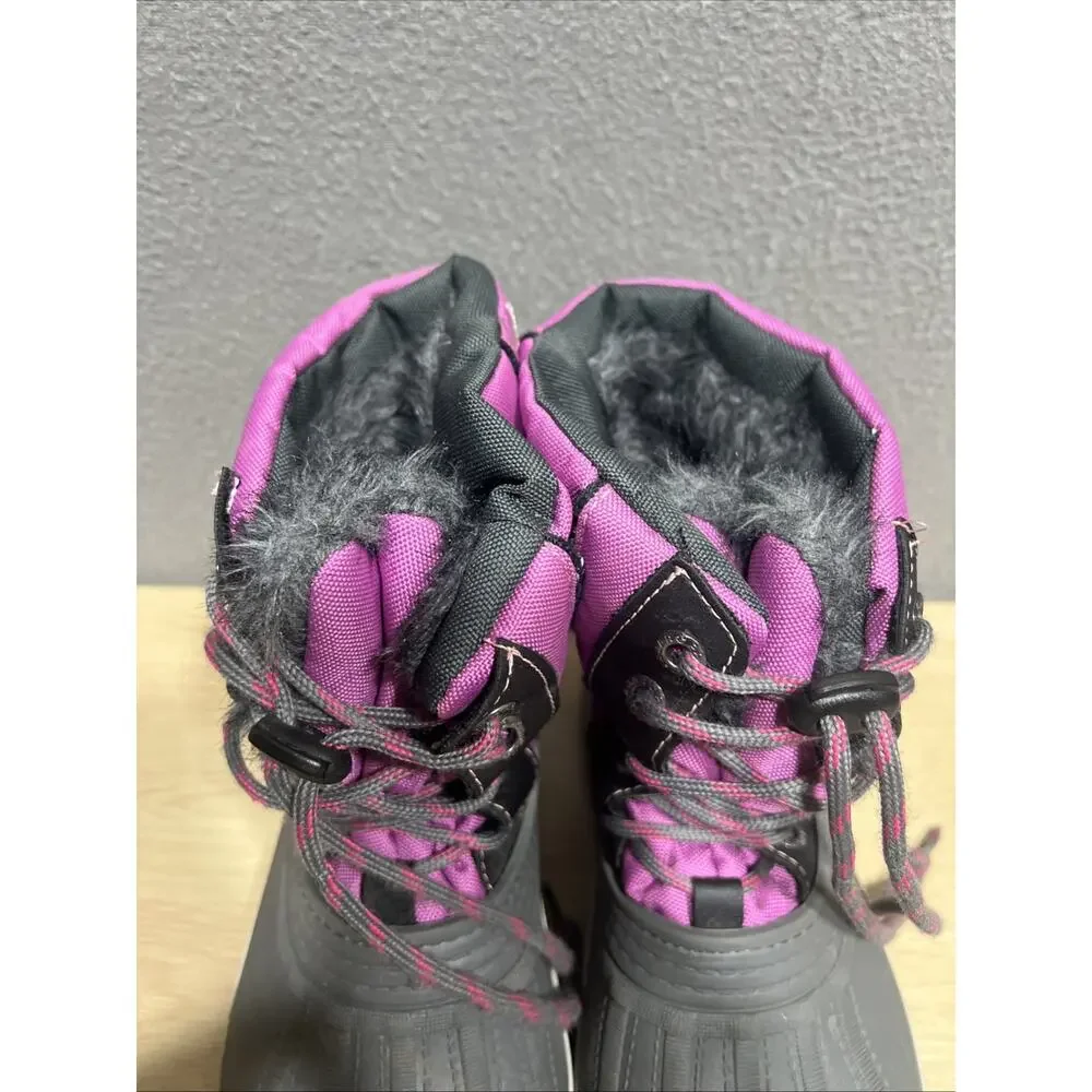 Pajar Girl Elie Snow Boots Waterproof Purple/Gray Size 4